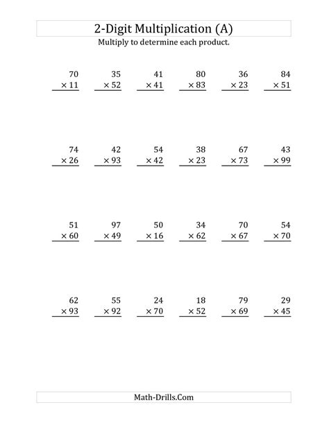 Multiplication Two Digits By Two Digits
