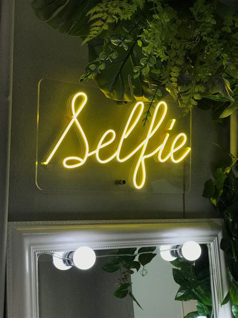 selfie led neon sign beauty decor etsy