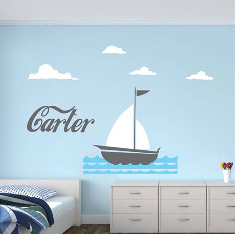 Check out our sailboat bedroom selection for the very best in unique or custom, handmade pieces from our shops. Nautical Sailboat Monogram _ Sailboat Personalized Name ...