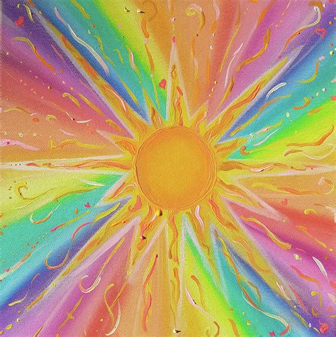 Rainbow Sunshine Painting By Myriam Goldenlight Pixels