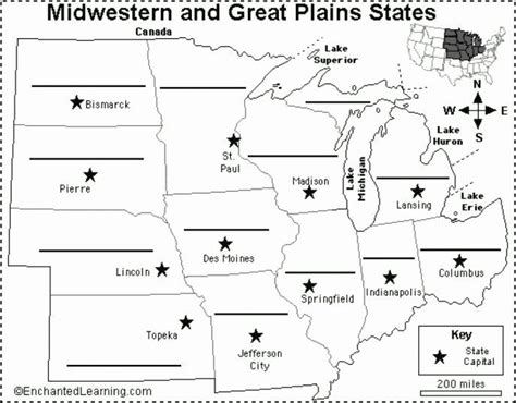 State Capitals Quiz Printable Printable Midwest Us States Map Quiz