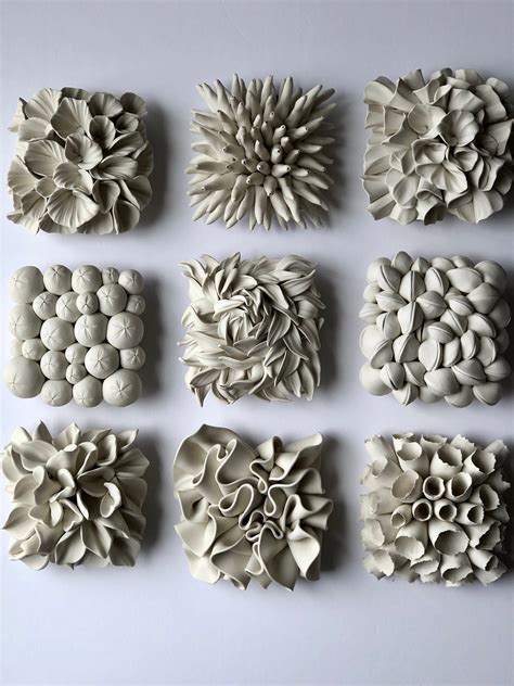 Set Of 9 Miniature Clay Wall Tile Sculptures Of Your Choice Ceramic
