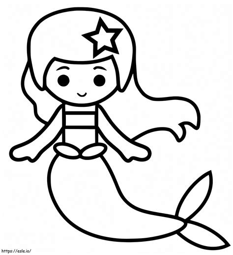 Simple Mermaid Coloring Page