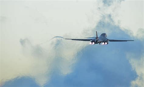 A B 1 Performing A Full Afterburner Take Off From Ellsworth Afb R