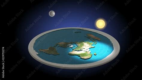 Flat Earth 3d Model Day And Night Animation Geocentric Concept Of