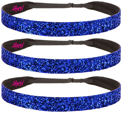 Hipsy Womens Adjustable No Slip Royal Blue Bling Glitter Team Sports