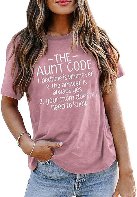 Buy Aunt Shirts Womens The Auntie Code T T Shirts Funny Novelty