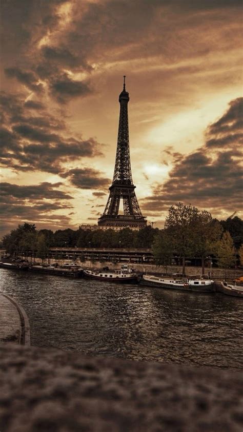France Eiffel Tower City Storm Skyscape Iphone 8 Wallpapers Free Download