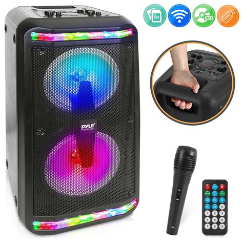 Pyle Bluetooth Speaker And Microphone System Speaker With Wired Mic