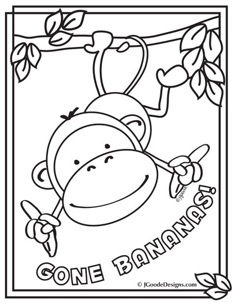Some of the coloring pages shown here are coloring quotes, omg another graffiti coloring click on the coloring page to open in a new window and print. Monkey Gone Bananas Coloring Page : Printables for Kids ...