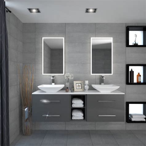 Bathroom basin units add space without cluttering the room. Sonix 1500 Glass Top Wall hung Vanity storage Unit inc ...