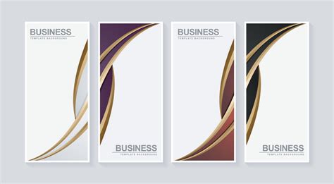 Luxury Business Vertical Banner Set In Wave Design 1947517 Vector Art