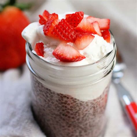 Strawberries And Cream Chia Seed Pudding The Pretty Bee