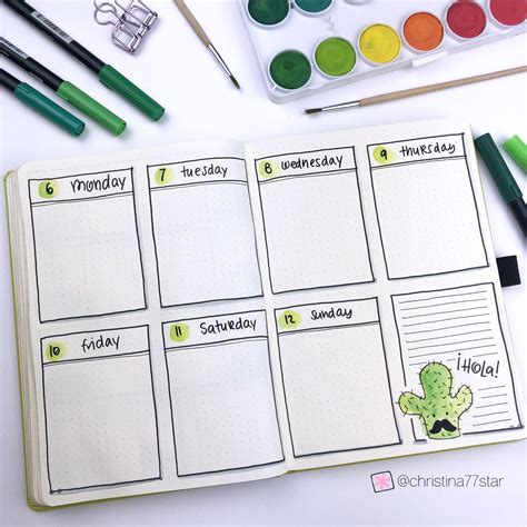 Bullet Journal Ideas: 4 Weekly Spread Layouts for May 2019 — Square ...