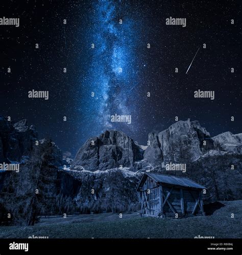 Stunning Milky Way Over Valley In Dolomites Italy Stock Photo Alamy