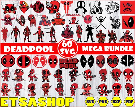 Deadpool Svg Bundle Cut Files Superhero Svg Marvel Svg Cricut