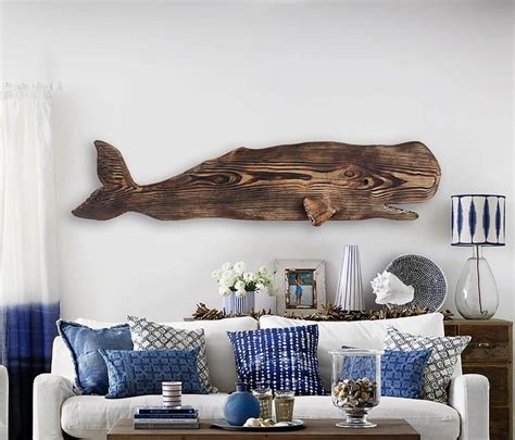Driftwood Whale 52 In 2d Sculpture Beach Décor By Seastyle Etsy