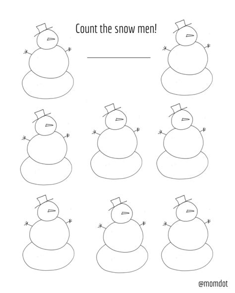Free Snowman Printable Count The Snowmen Momdot