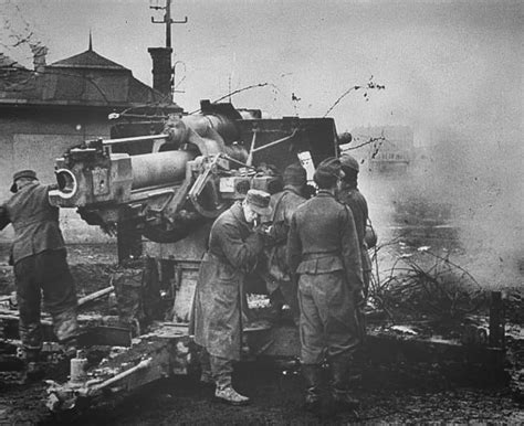 A Flak 88 Of The Flak Sturm Regiment 12 During Direct Fire In The