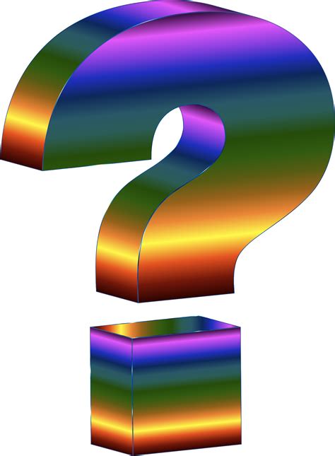 Prismatic 3d Question Mark Vector Clipart Image Free Stock Photo