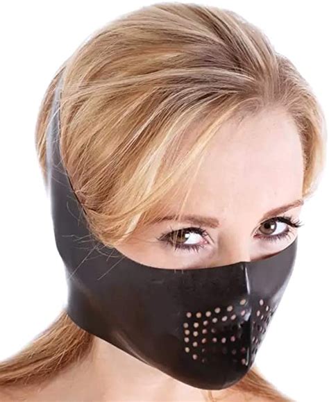 latex hood mask latex rubber mouth gimp hood latex party mask amazon ca health and personal care