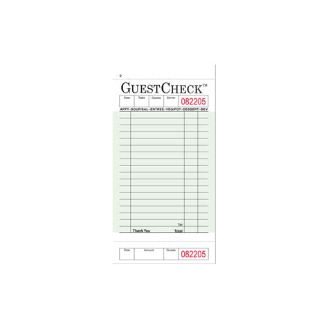Guest Check 1 Part 35 X 675 18 Lines Board Paper 2500 Checkscs