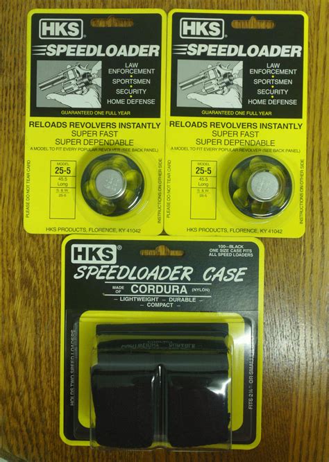 2 Pack With Pouch Hks 25 5 Speedloaders 6 Shot 45 Lc Hks 100b
