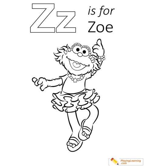 Z Is For Zoe Coloring Page 01 Free Z Is For Zoe Coloring Page