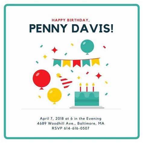 Birthday Invitation Email Template Awesome Customize 2 040 Birthday