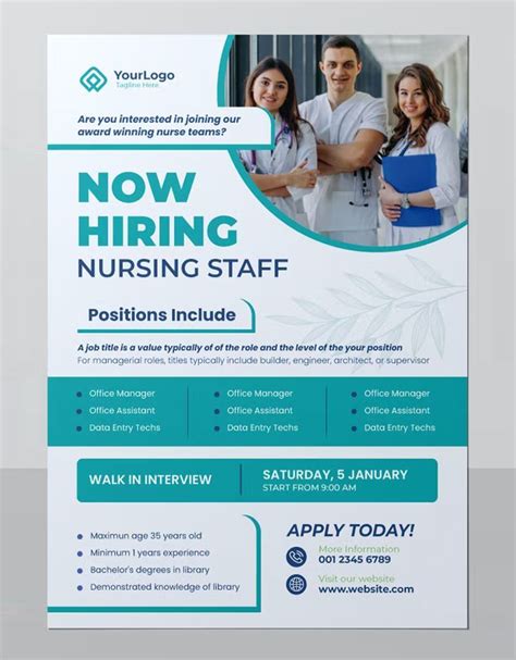 Medical Job Hiring Flyer Template Ai Eps Psd Job Advertisement Job