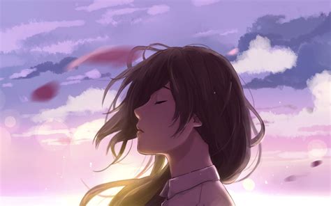 Download 2560x1600 Anime Girl Closed Eyes Profile View