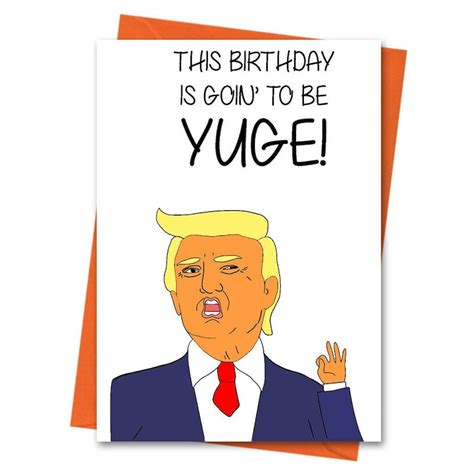 Funny Birthday Card Trump Birthday Card Donald Trump Etsy