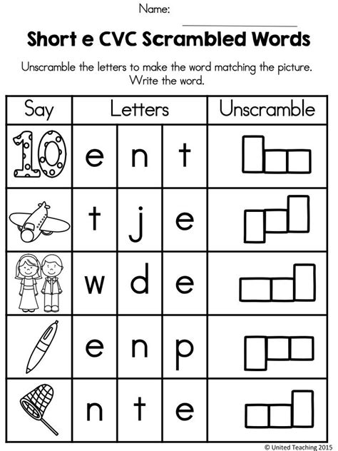 My free kindergarten worksheets cover several areas of learning, with a focus on basic math, english, and writing skills. CVC Words : Scrambled Words | Scramble words, Kindergarten ...