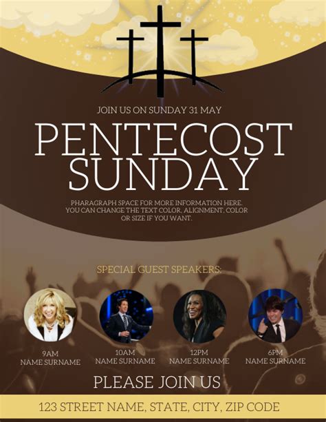 Pentecost Sunday Church Event Template Postermywall