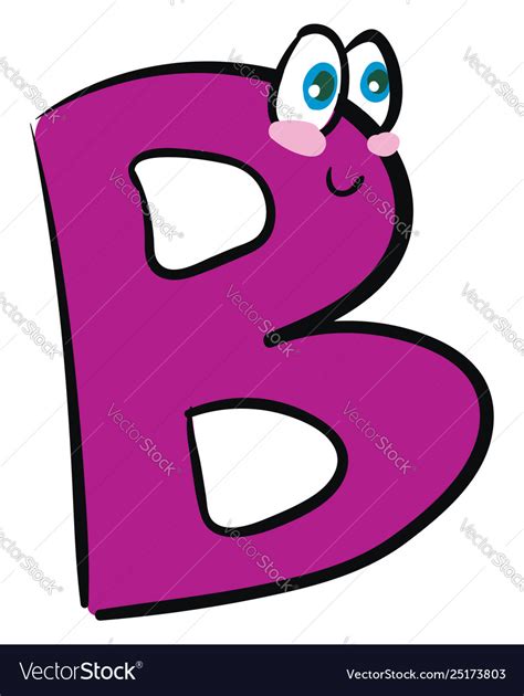 Happy Letter B Alphabet Emoji Or Color Royalty Free Vector