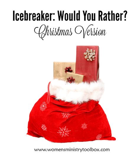 Looking for virtual holiday party ideas that work for 2020? Would You Rather - Christmas Version - Women's Ministry ...