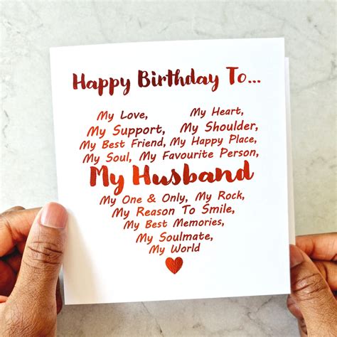Romantic Husband Birthday Card Romantic Birthday Card For Etsy Uk