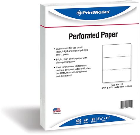 Printworks Professional Perforated Paper For Statements Invoices T