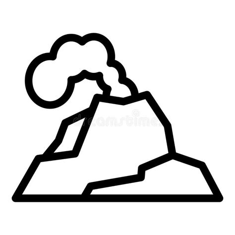 Volcanic Eruption Icon Outline Vector Volcano Fire Stock Illustration