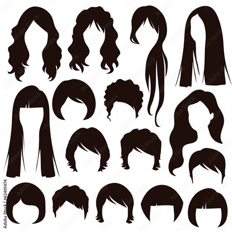Hair Silhouettes Woman Hairstyle Stock Vector Adobe Stock