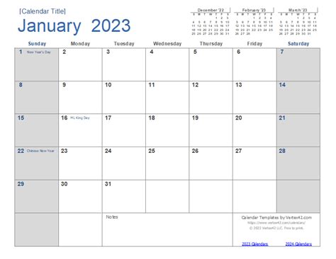 Blank Calendar Template 2023 Free Blank Calendar Printable 2023