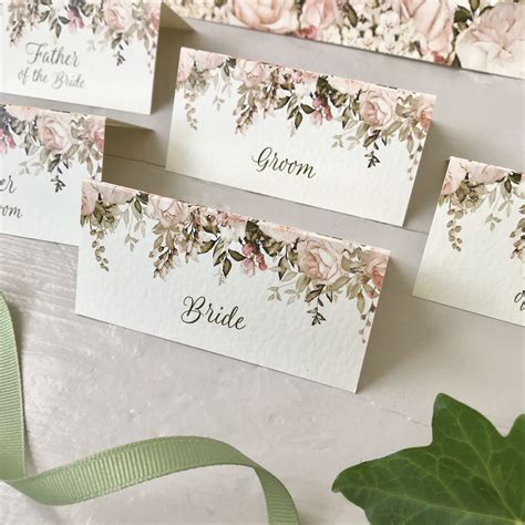 WEDDING place cards | PERSONALISED with guest name | Menu choice | NAME