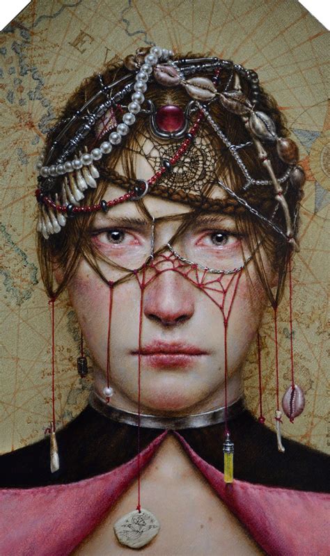 Dino Valls U Liotru Detail Oil And Gold Leaf Wood 56 X 56 Cm