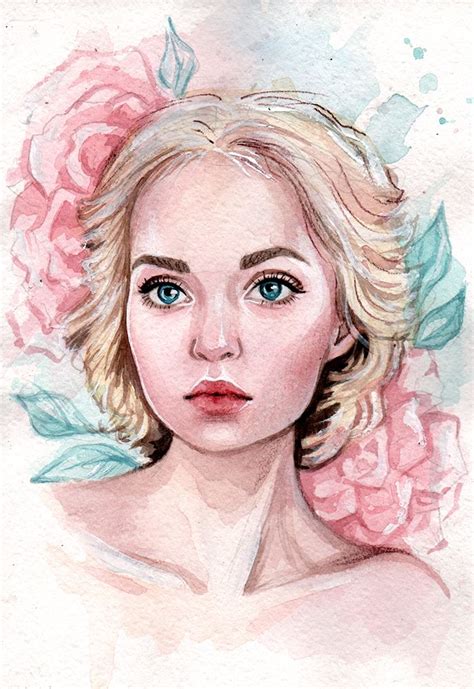 On Deviantart Watercolor Art Face Watercolor Portrait