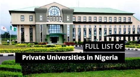 Full List Of Private Universities In Nigeria Oasdom