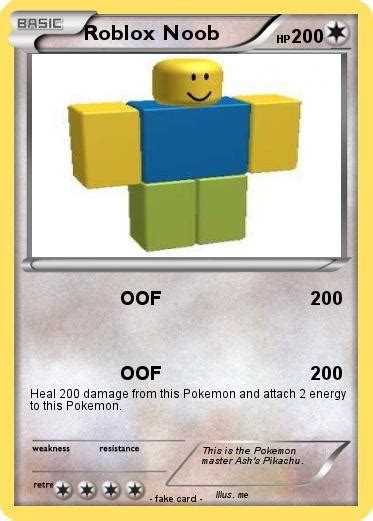 Pokémon Roblox Noob 124 124 Oof My Pokemon Card