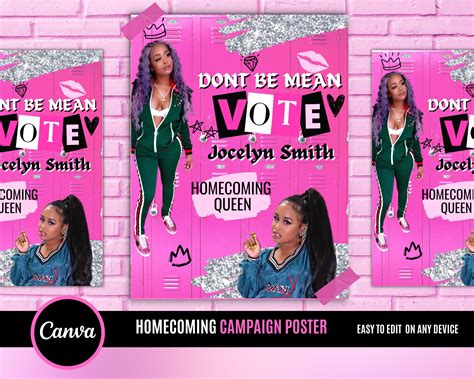 Vote Homecoming Queen Flyer Homecoming Flyer Campaign Flyer Class Campaign Flyer Election Flyer