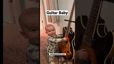 Cute Baby Playing Guitar So Happy And Excited Baby Cute Cutebaby