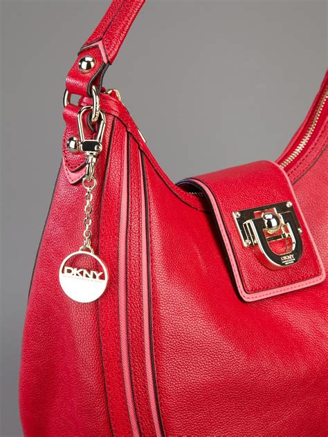 Dkny Leather Hobo Bag In Red Lyst
