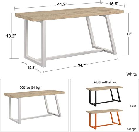 Palomino Asymmetrical Bench Mid Century Modern Room Novogratz White